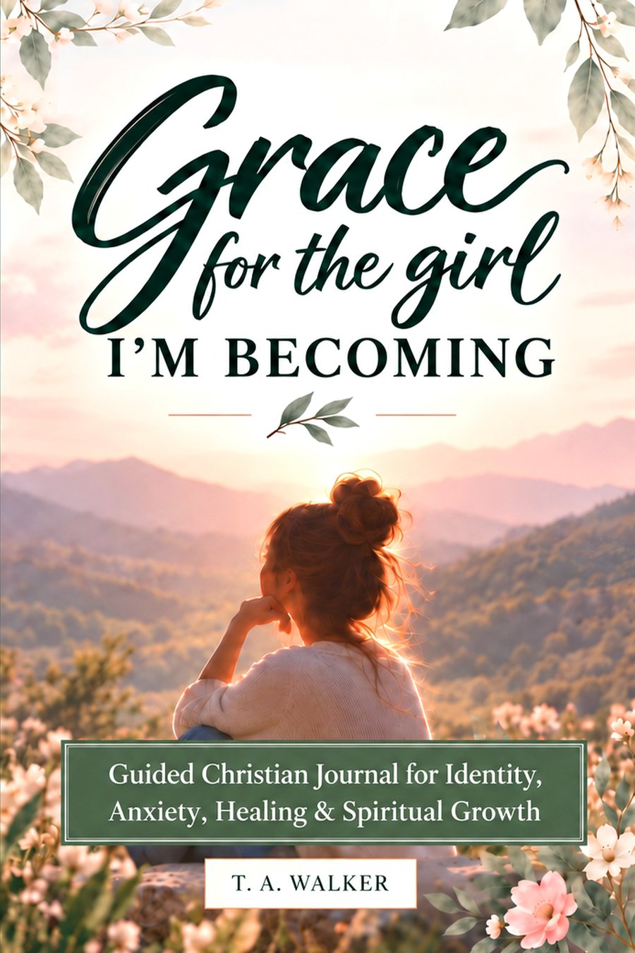 Front cover of Grace for the Girl I’m Becoming: Guided Christian Journal for Identity, Anxiety, Healing & Spiritual Growth, by T. A. Walker