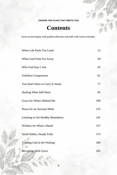 The contents page, listing all thirteen guided pathways with their page numbers