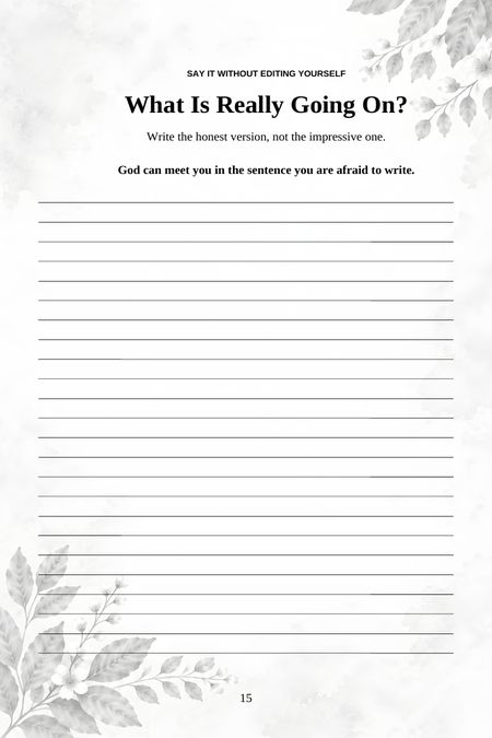 A full page of generous lined space for writing the honest version rather than the impressive one